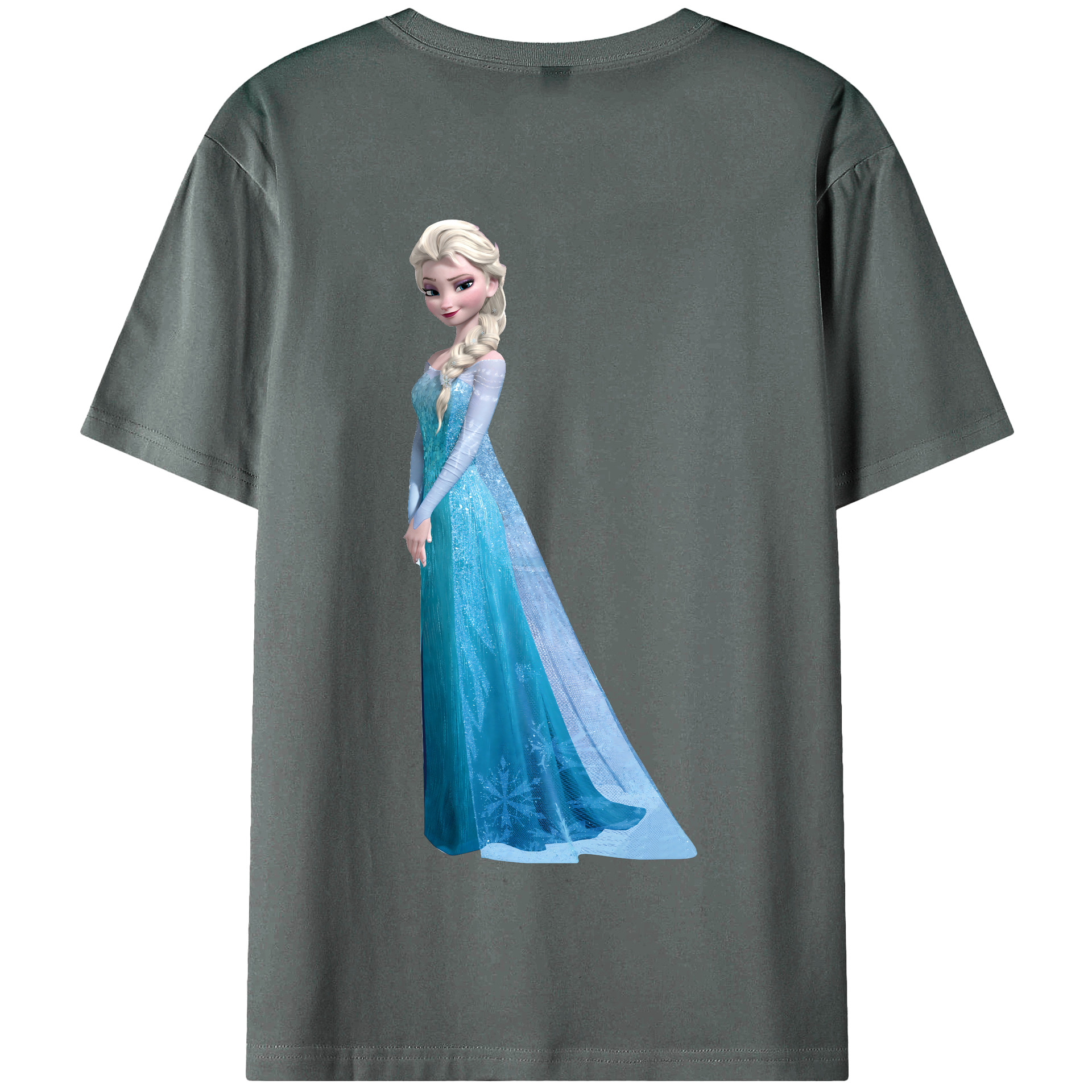 （画像用） アナと雪の女王 アンナ エルサ Frozen Anna Elsa 綿100％半袖Tシャツ（背面プリント）
